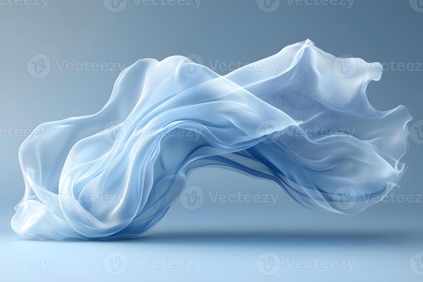 Abstract Fluid Silk Waves in Soft Blue for Tranquil Design and Decor photo