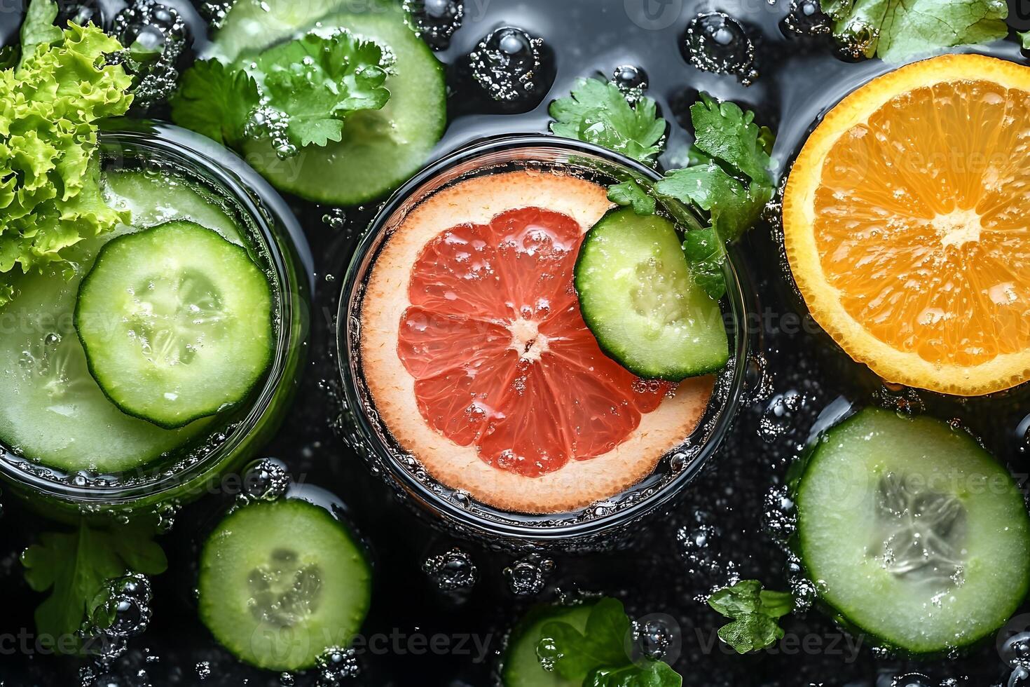 Refreshing Citrus and Cucumber Infused Water with Fresh Herbs Perfect for Summer Hydration photo