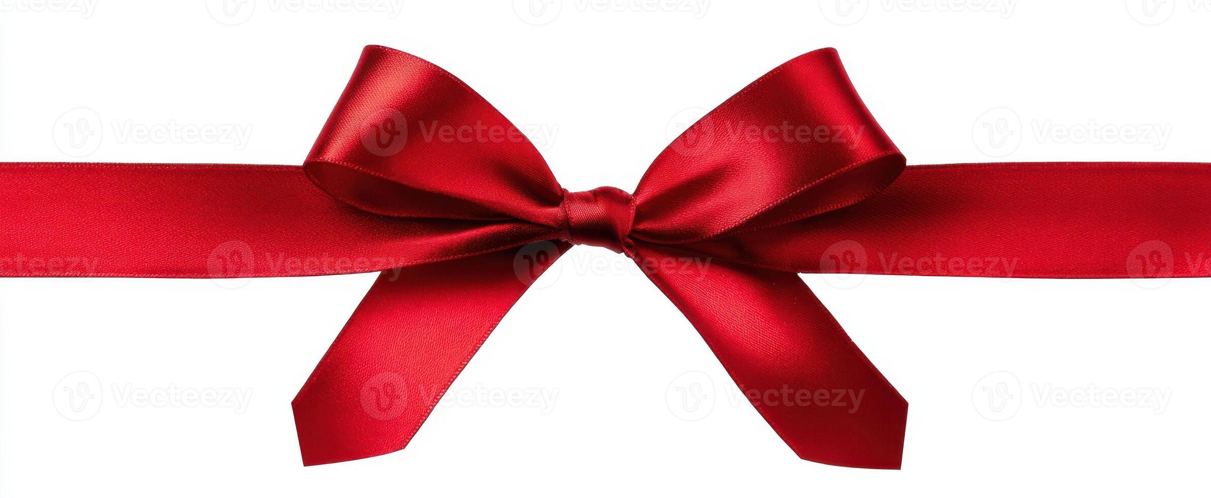 The vibrant red bow adding elegance to gift wrapping and celebrations. photo
