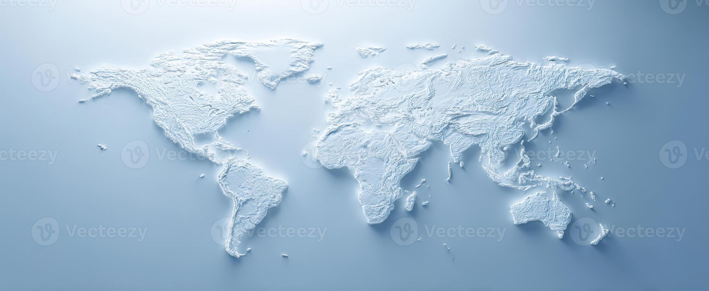 The textured world map showcasing detailed geographical relief in a minimalist design. photo