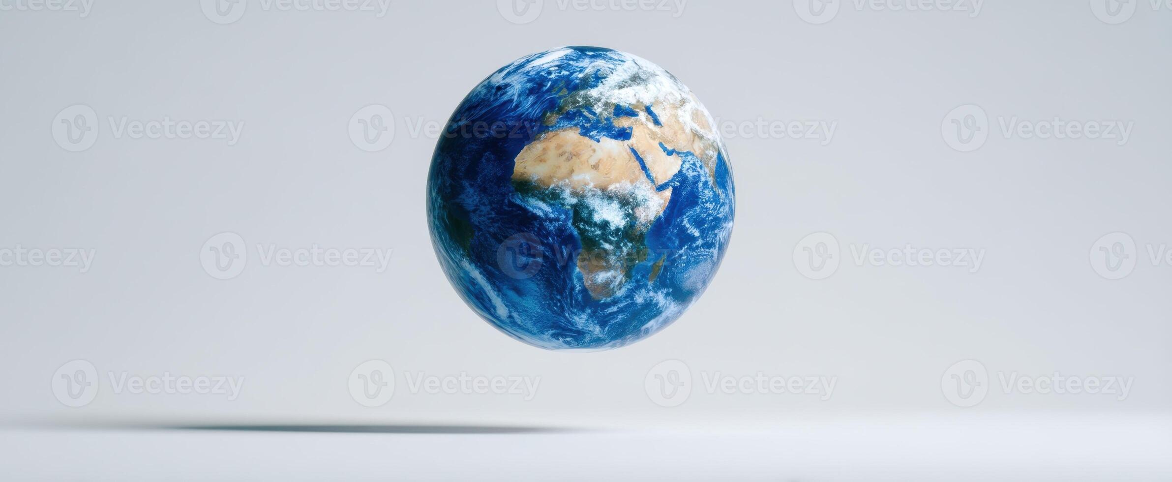 The Floating Earth Against a Minimalistic Background for Stunning Visual Impact photo