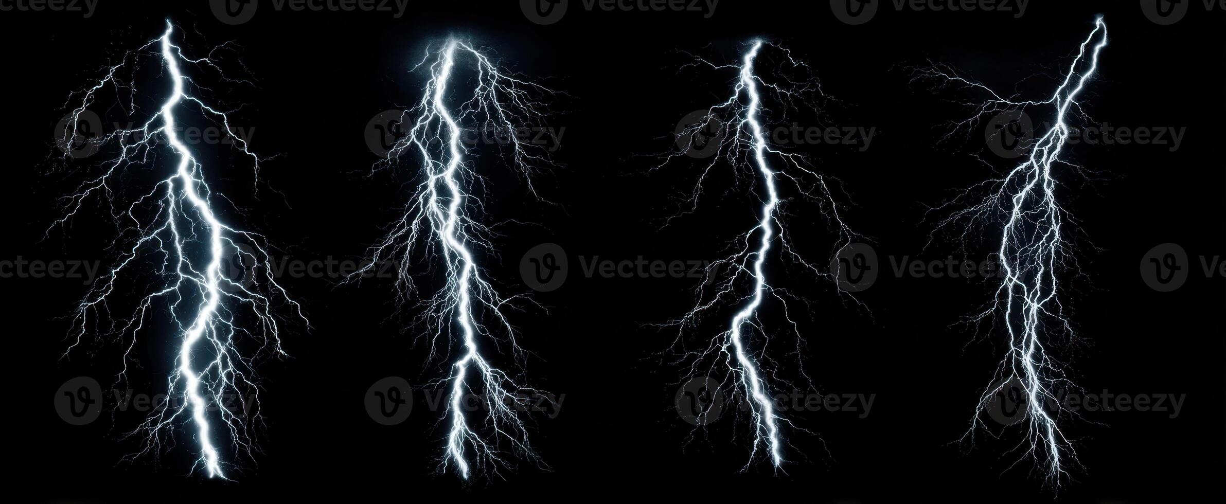 The Stunning Display of Four Lightning Strikes in a Dark Sky photo