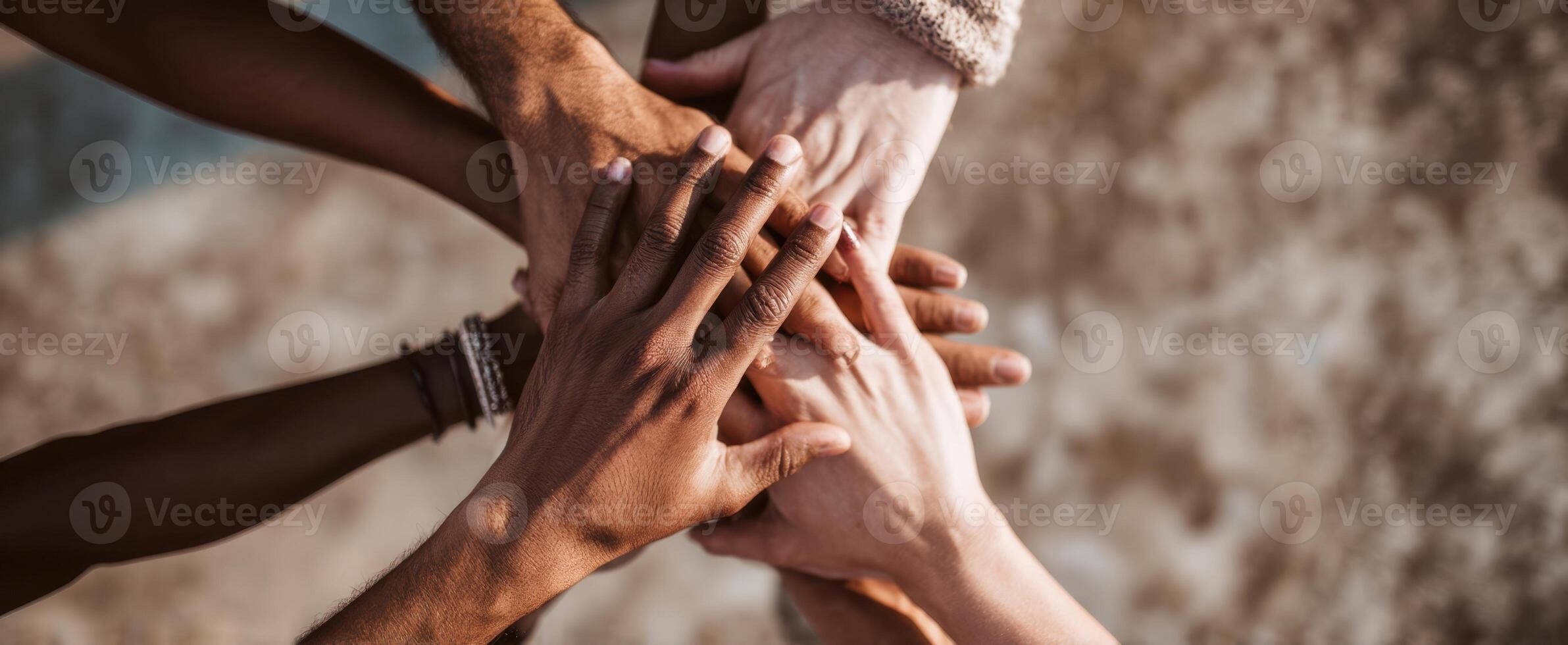 The Hands of Unity and Support Coming Together in Harmony photo