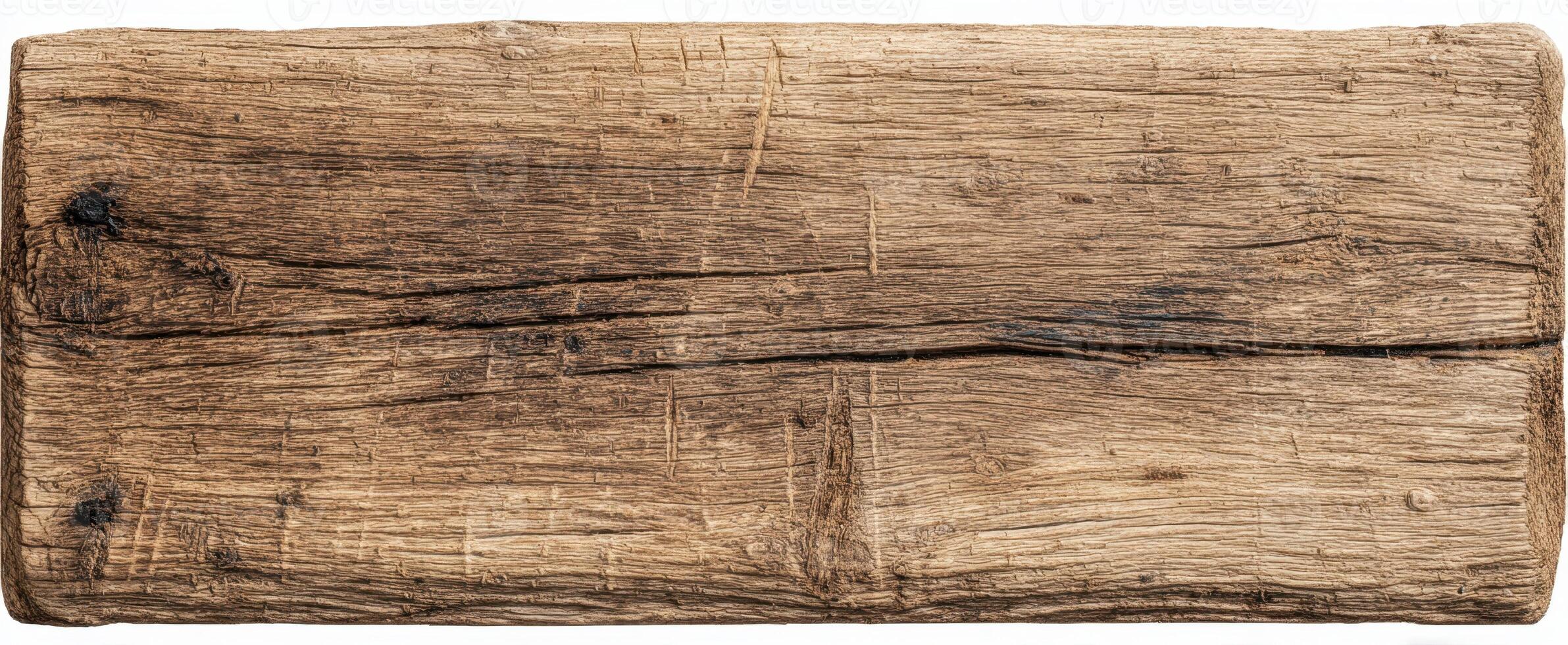 The rustic wooden log with textured surface for artistic backgrounds. photo