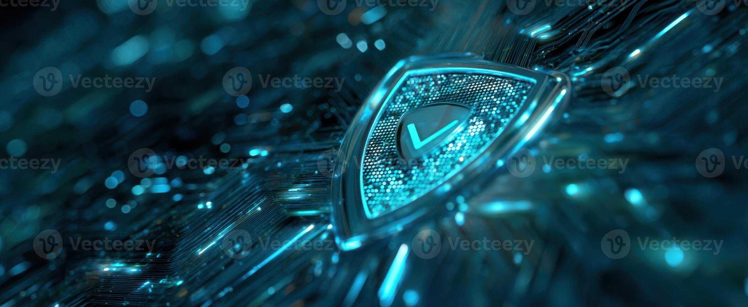 The Shield Representing Digital Security and Technological Advancement in Cyber Protection photo