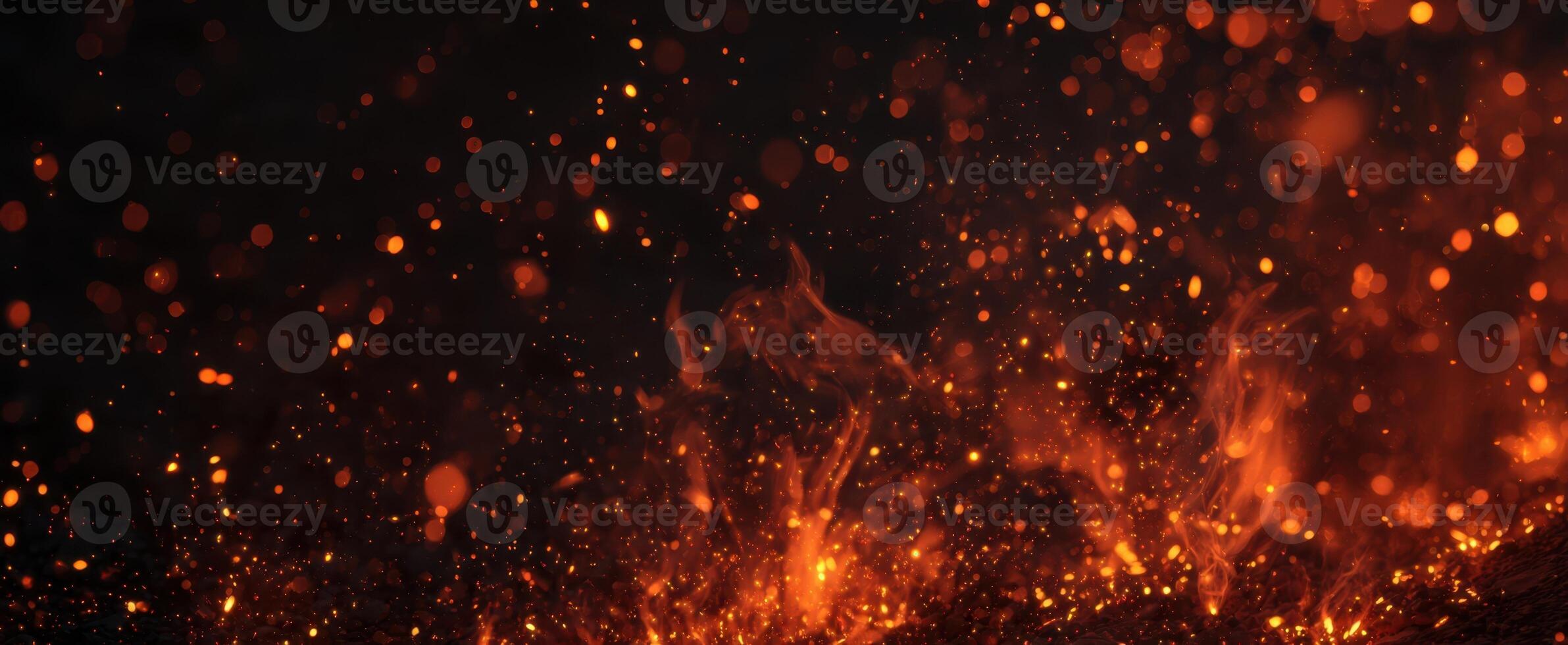 The mesmerizing dance of flames and sparks against a dark backdrop. photo