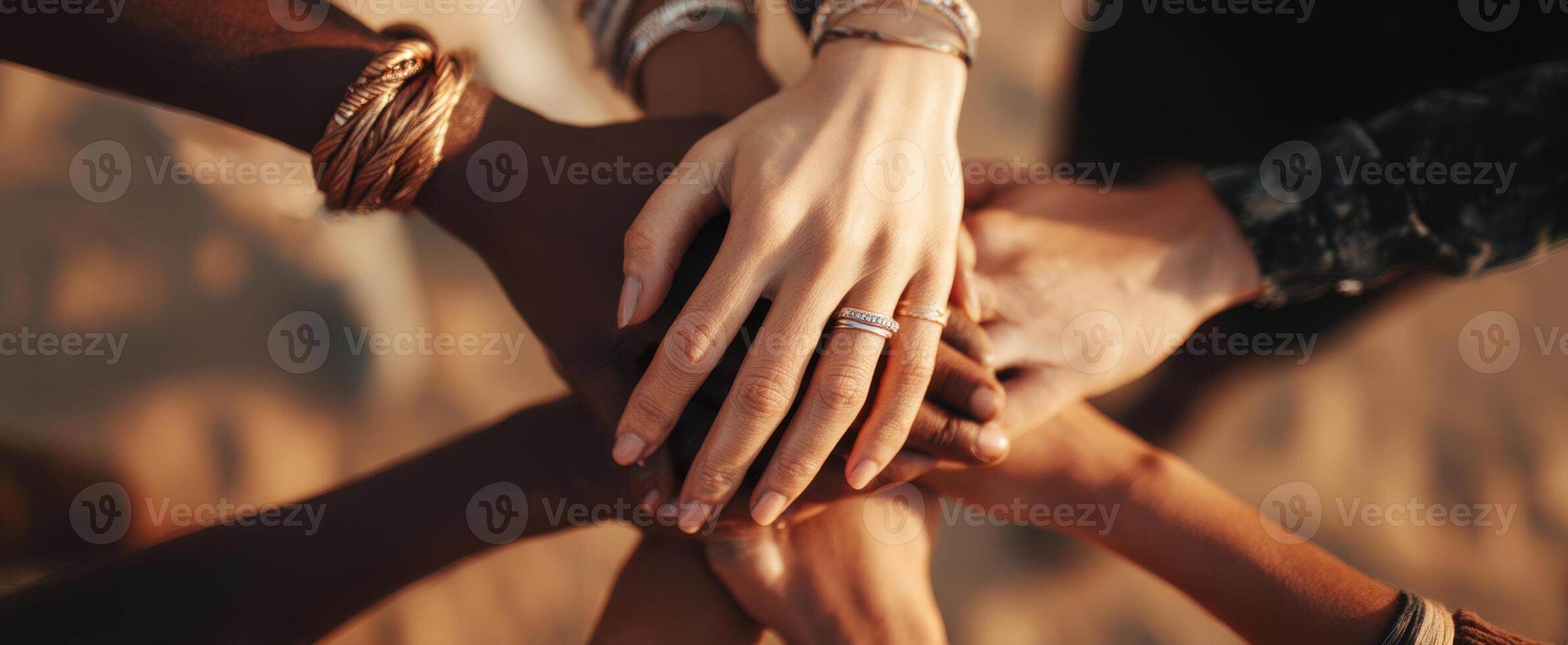 The hands of friendship coming together in a moment of shared connection photo