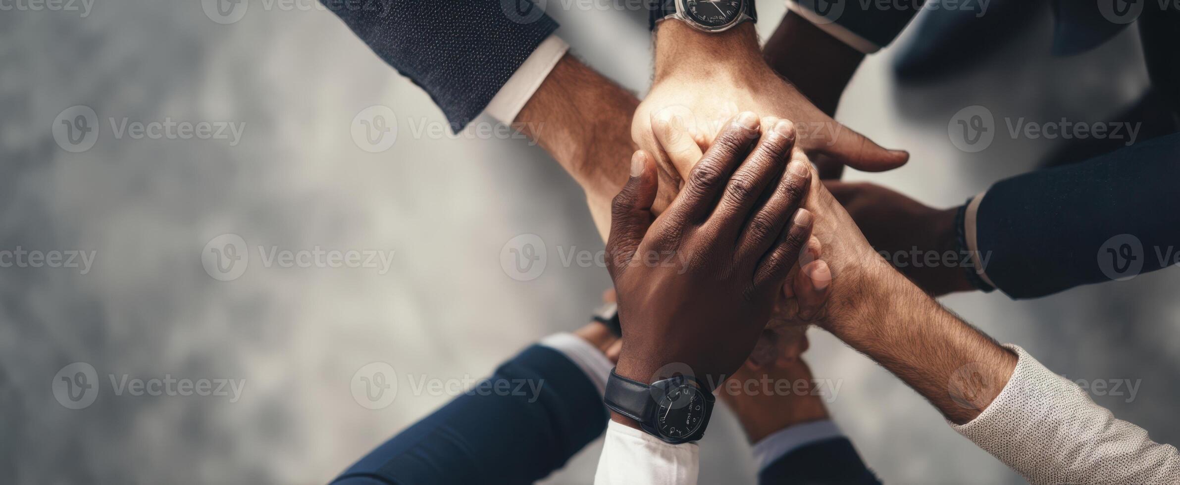 The collective effort of hands representing unity and collaboration in a team environment. photo