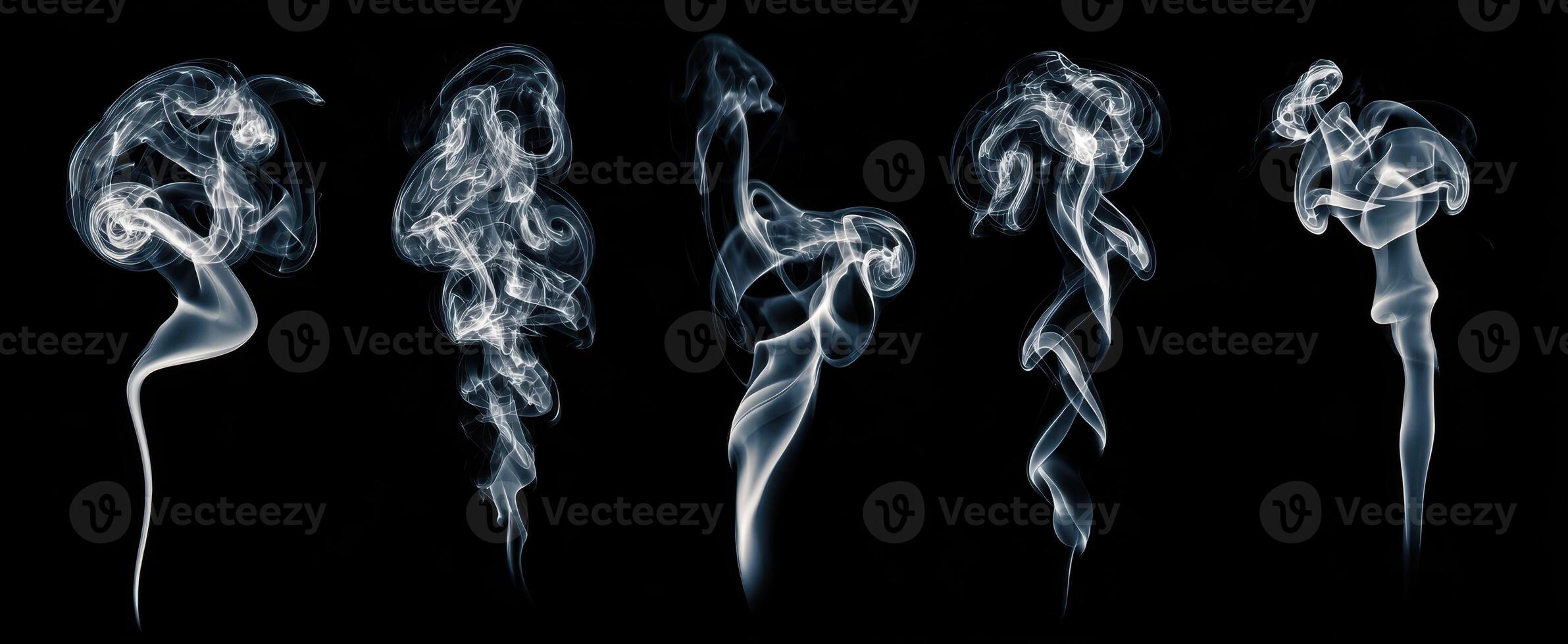 The Enigmatic Dance of Smoke Displaying Beautiful Curves and Shapes. photo
