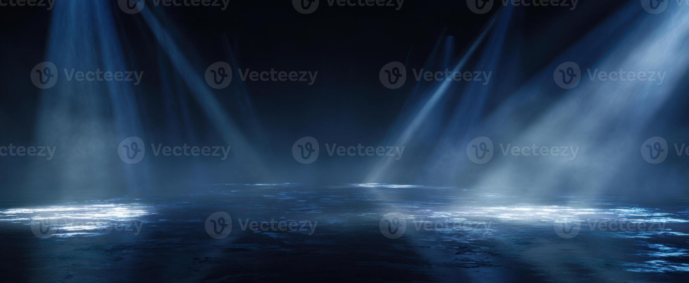 The dramatic lighting creating an atmospheric stage effect in a dark setting. photo