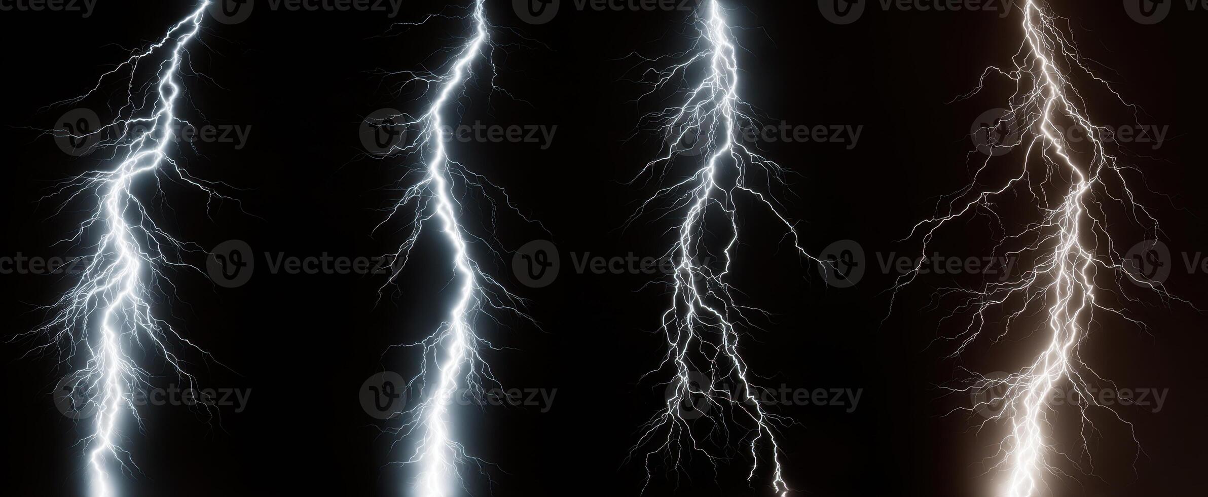The stunning display of lightning striking through dark stormy skies. photo