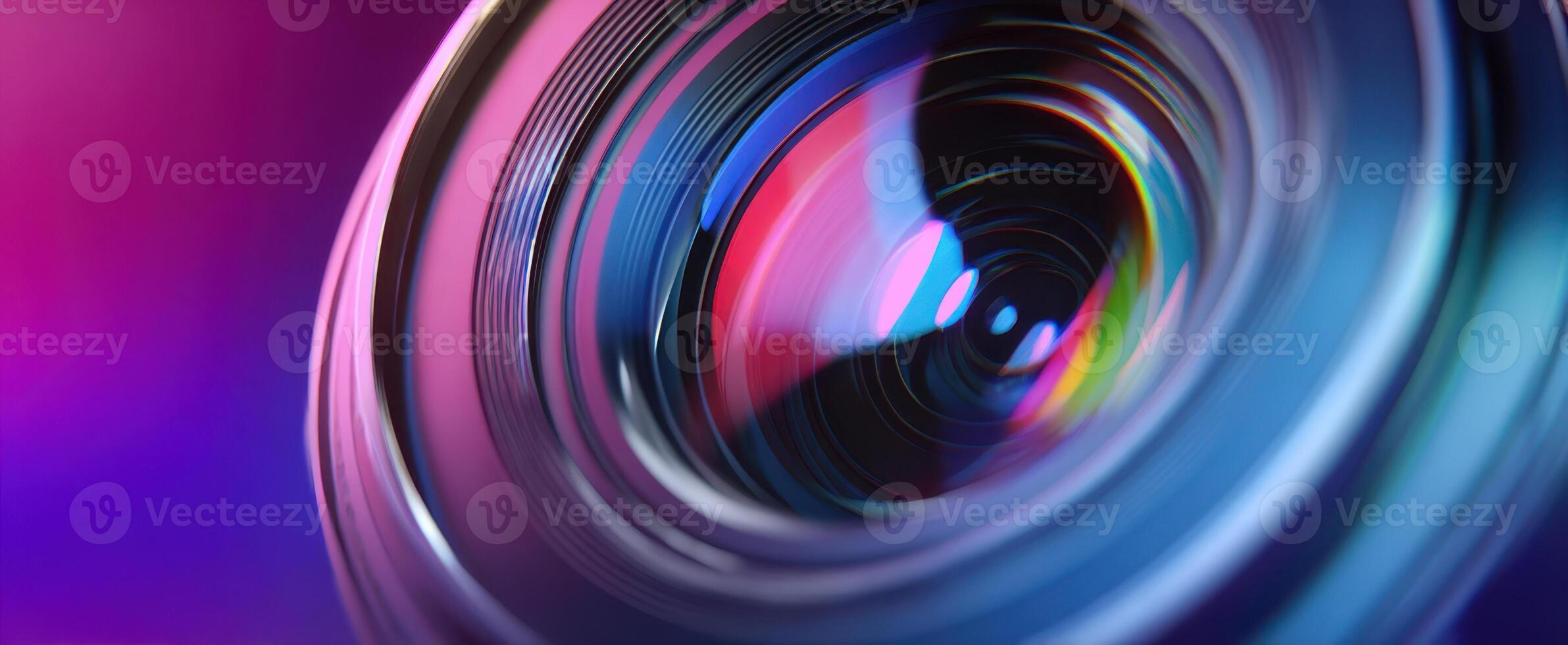 The Colorful Macro Photography of a Camera Lens Captivating Details photo