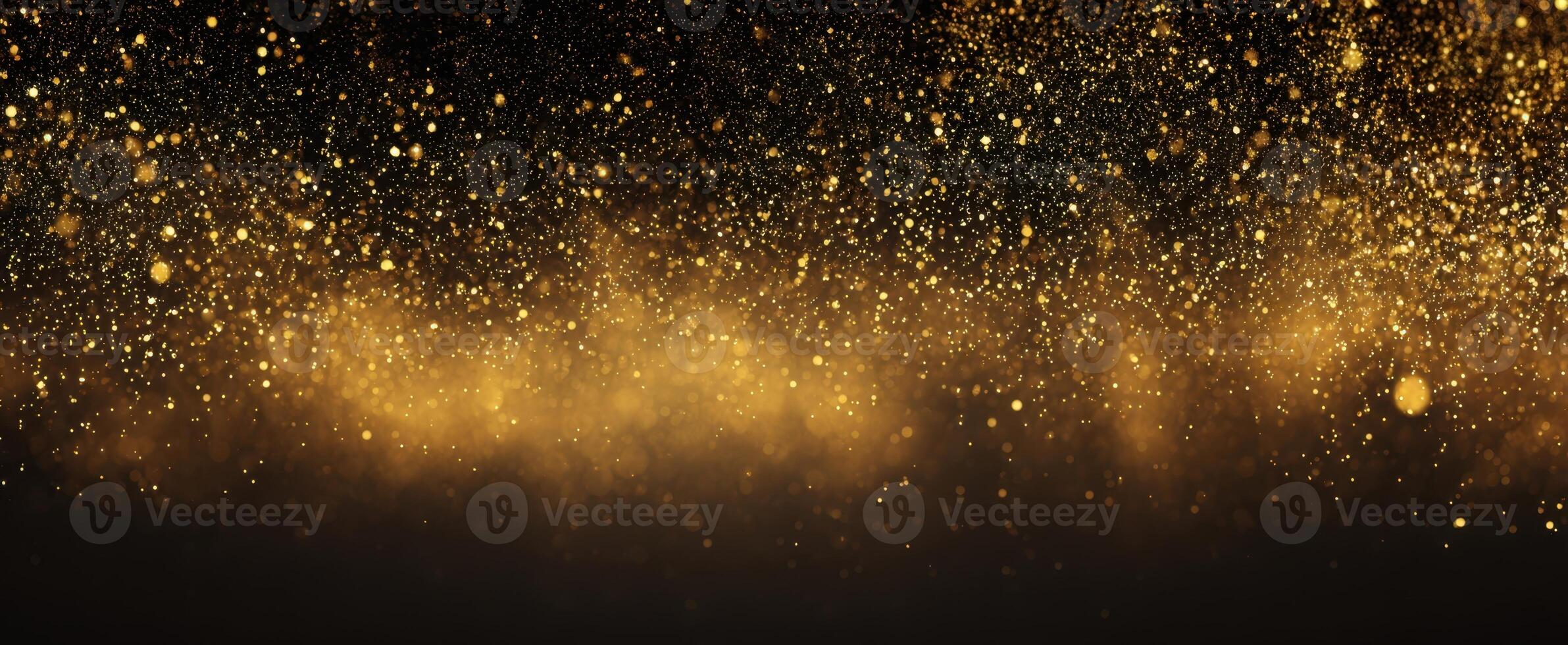 The shimmering gold glitter background creating a festive and elegant atmosphere. photo