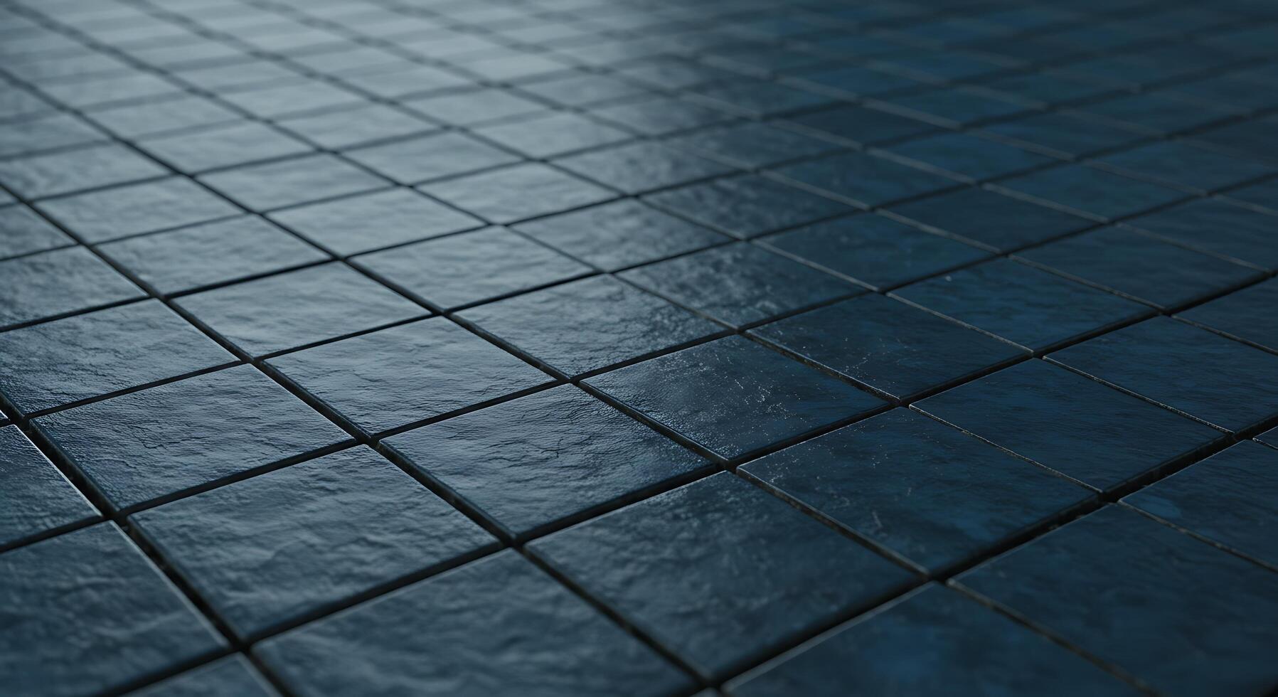 Blue tile floor with a reflection of the light photo