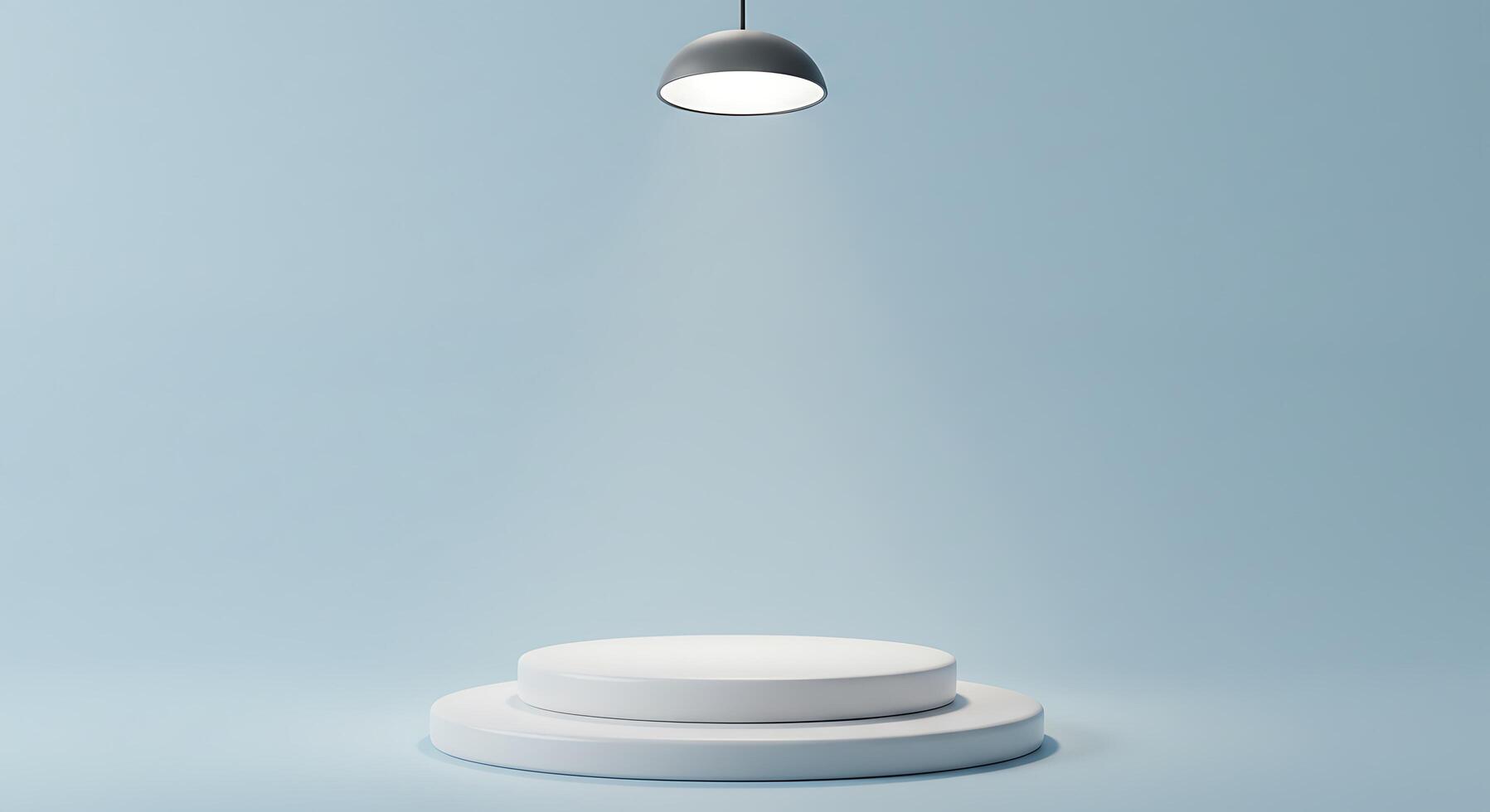 A white pedestal with a spotlight on top photo