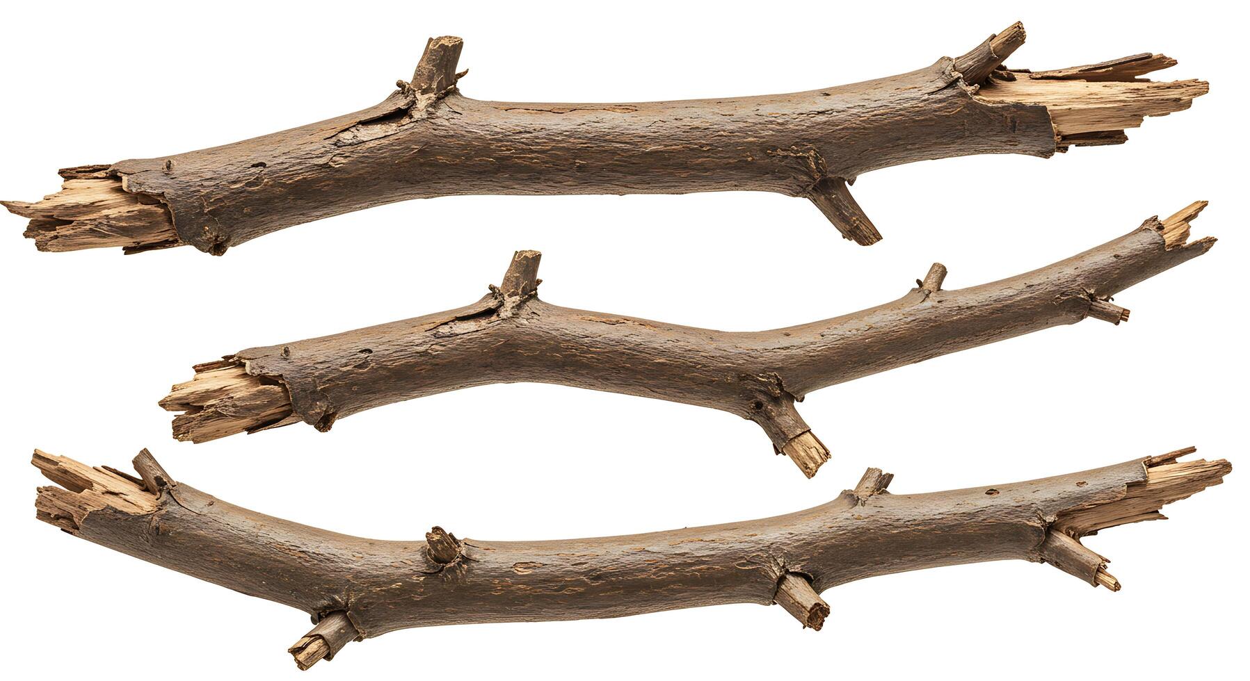 Three pieces of wood with different sizes photo