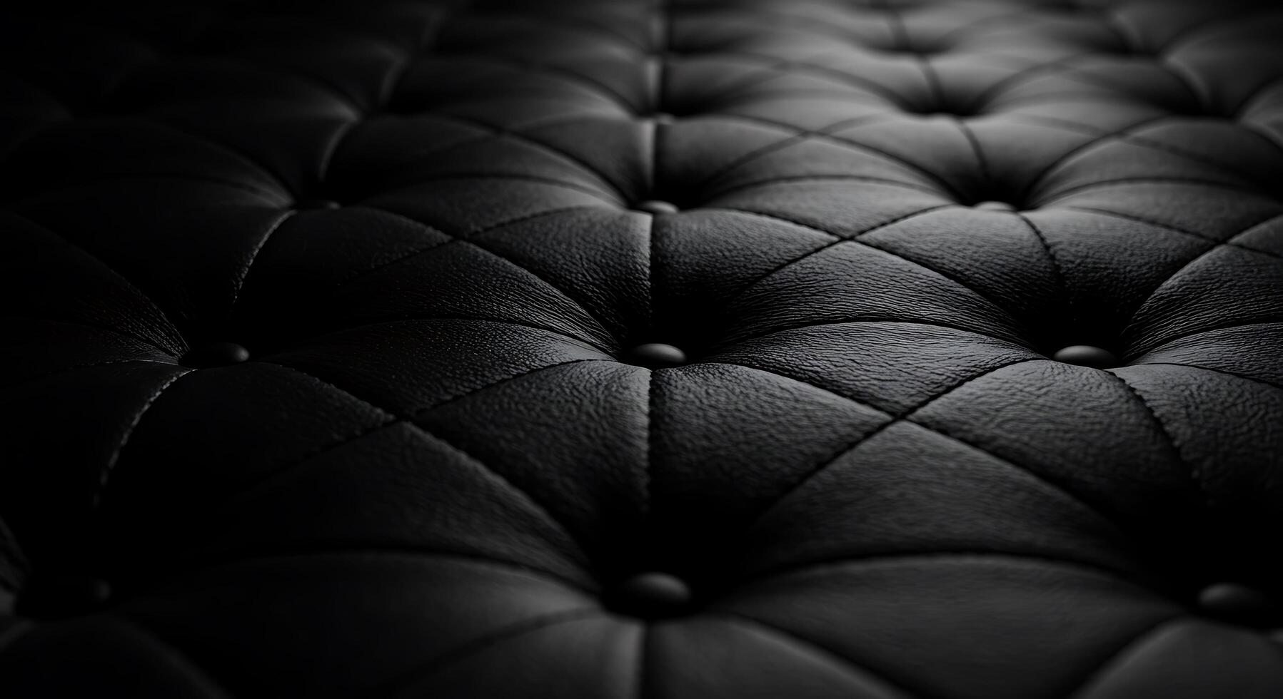 Black leather sofa with a dark background photo