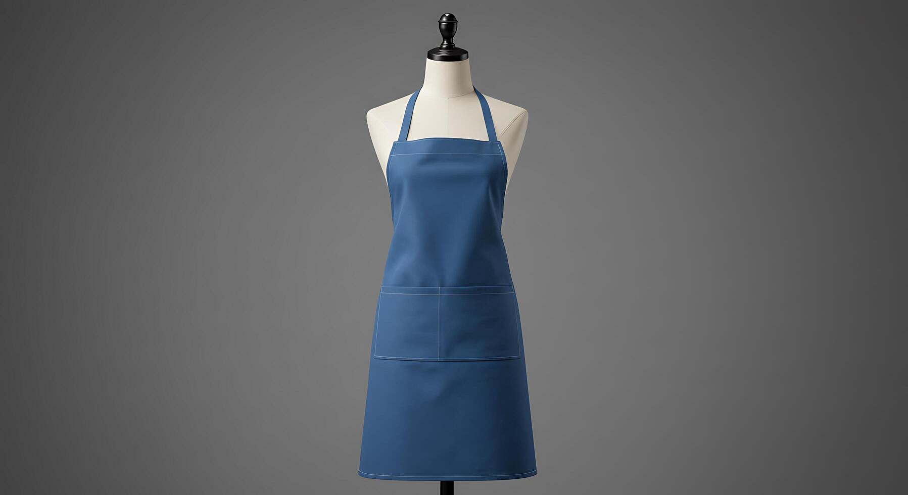 A blue apron on a mannequin photo
