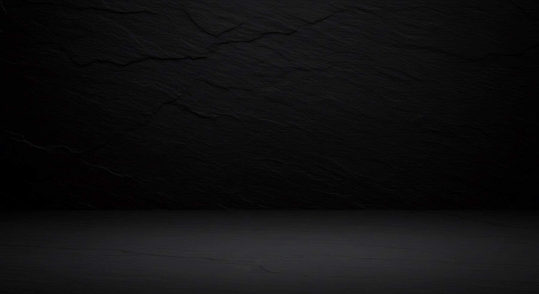 Black background with a crack wall and a black table photo