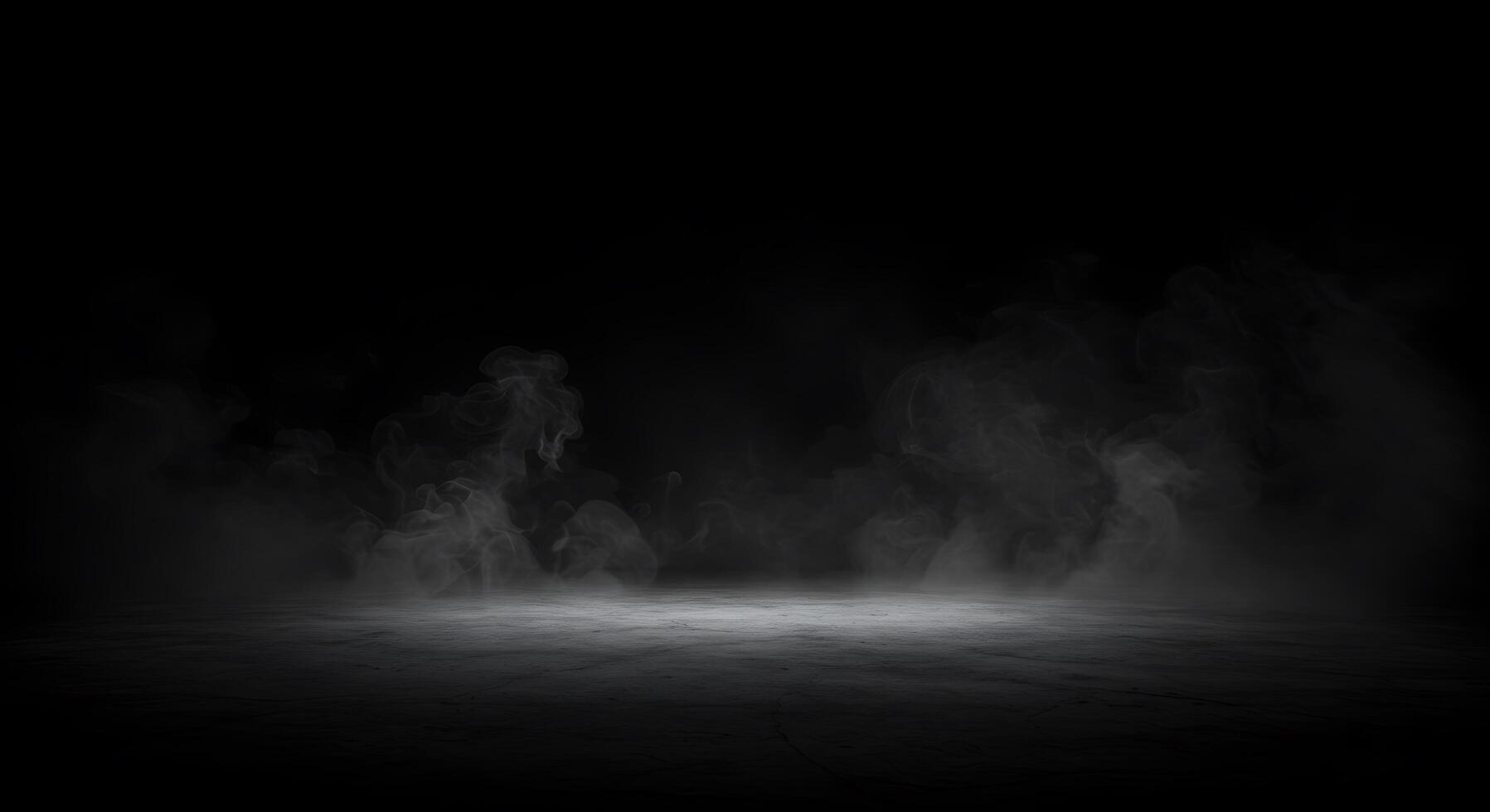An empty room with smoke coming out of the floor photo