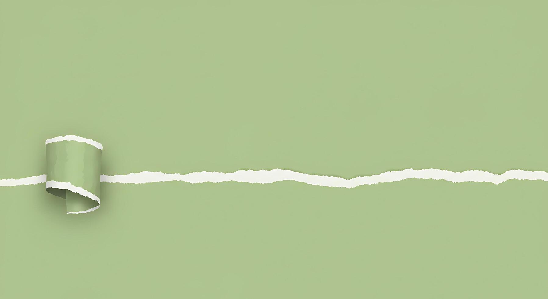 A green wall with a torn piece of paper photo