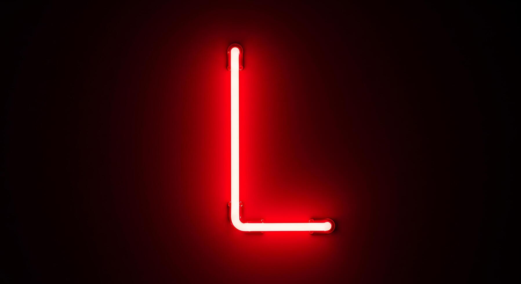 A neon sign that says l is lit up in red photo
