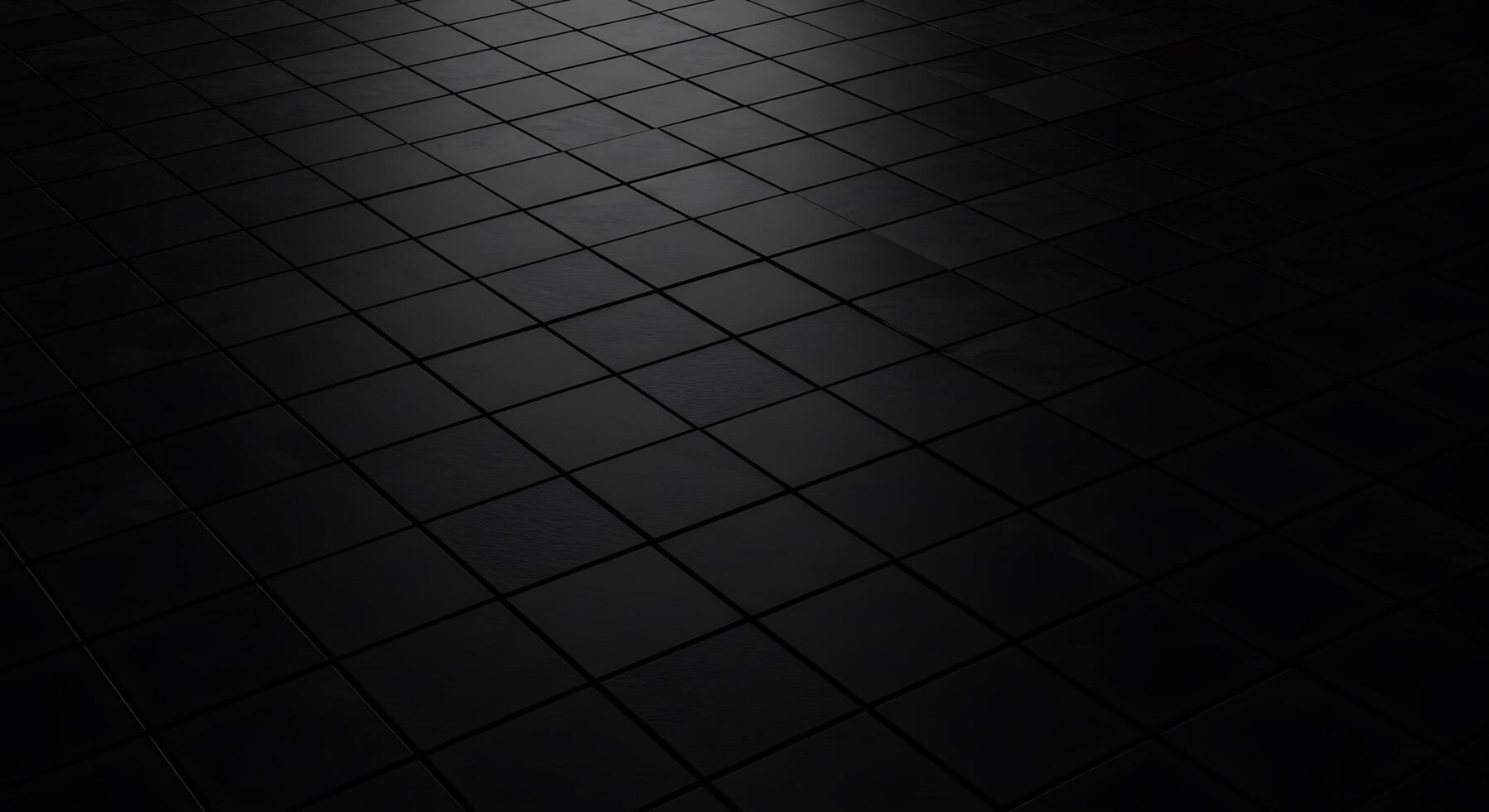 Black tile floor with light shining on it photo
