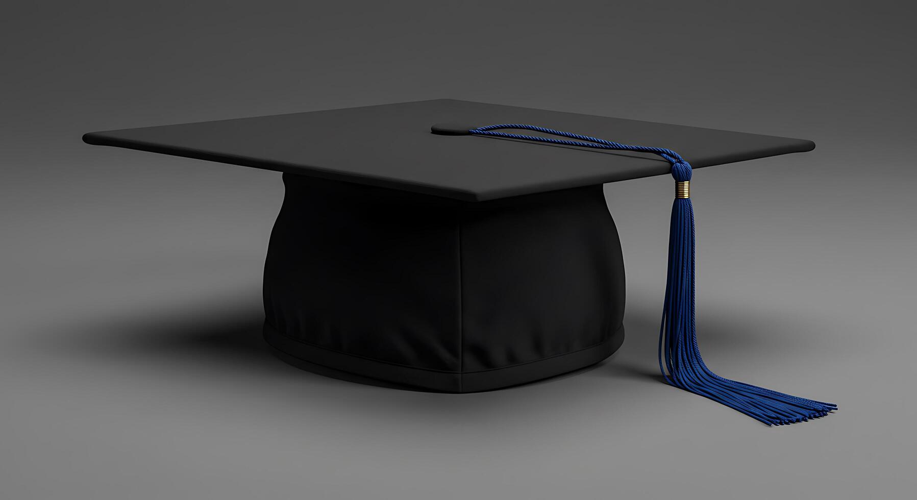 A graduation cap with a blue tassel on it photo