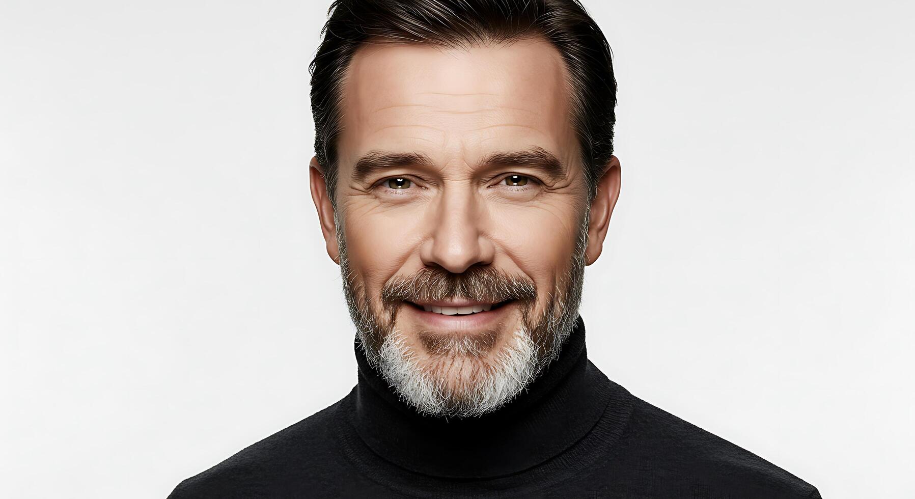A man with a beard and a turtle neck sweater photo