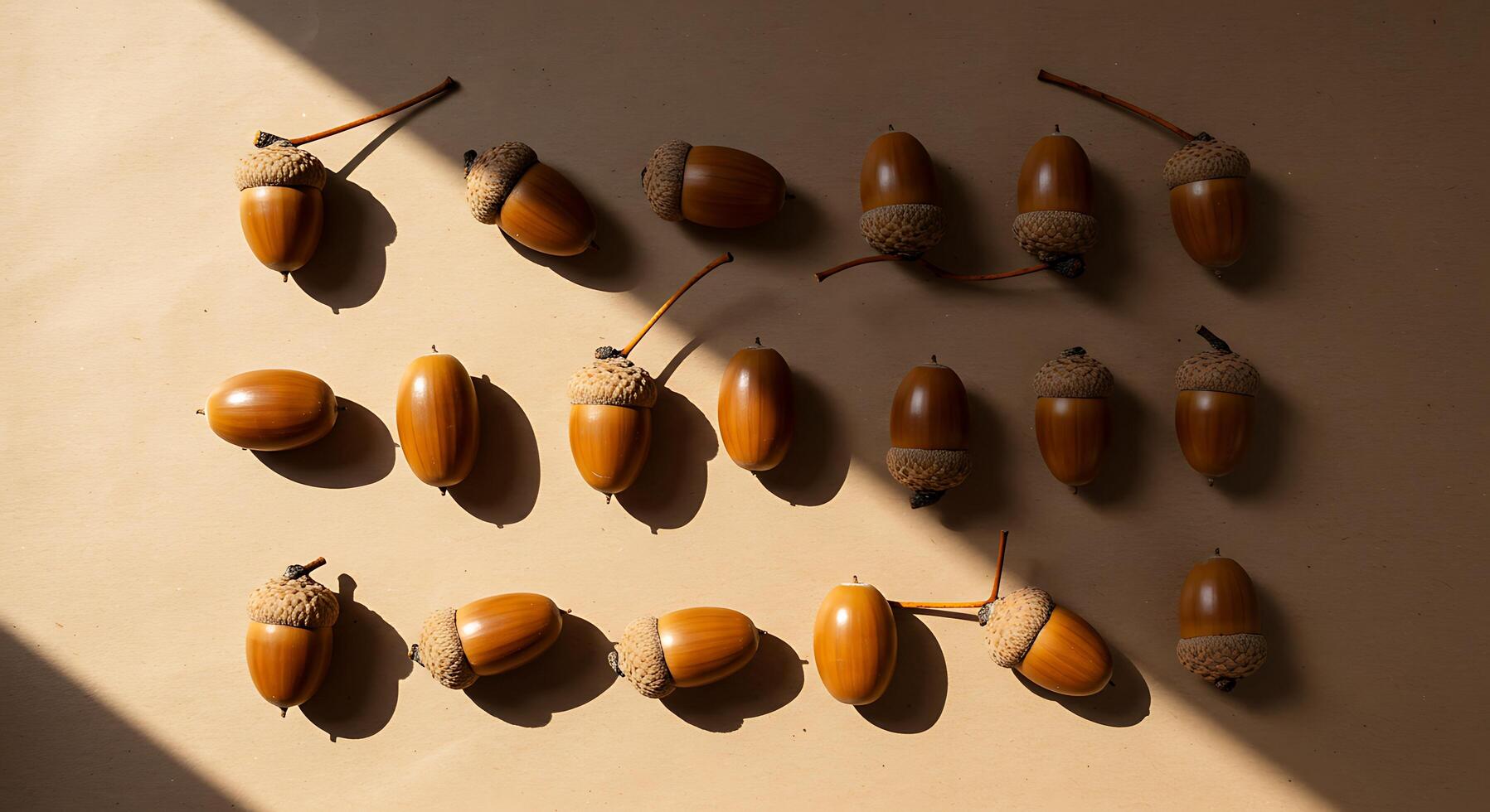 A group of acorns arranged in a circle photo