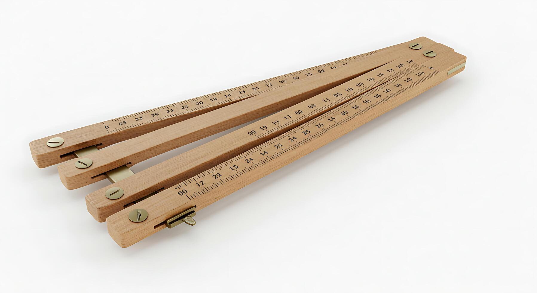 Three wooden rulers with numbers on them photo
