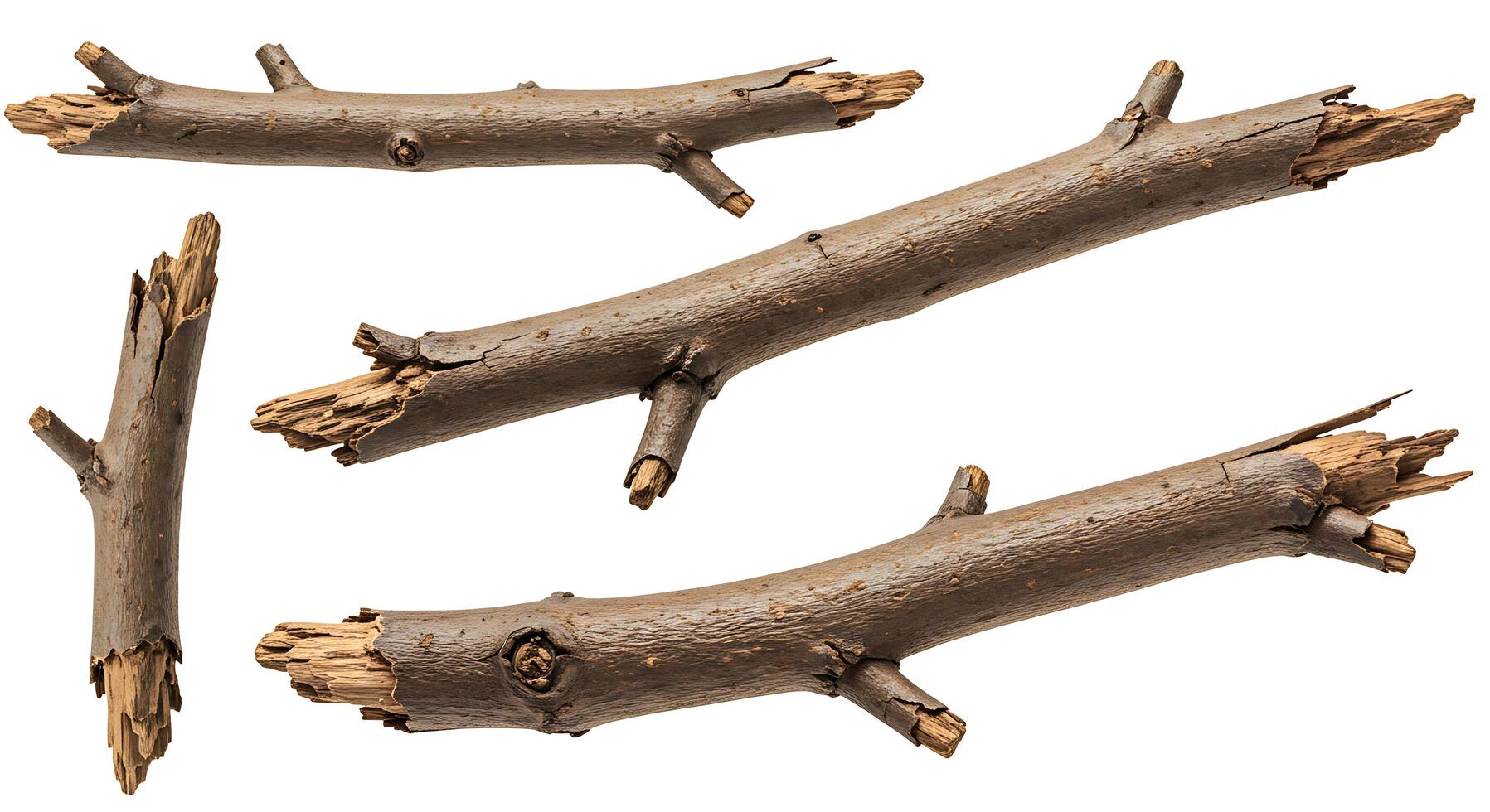 A set of four wooden sticks with different sizes photo