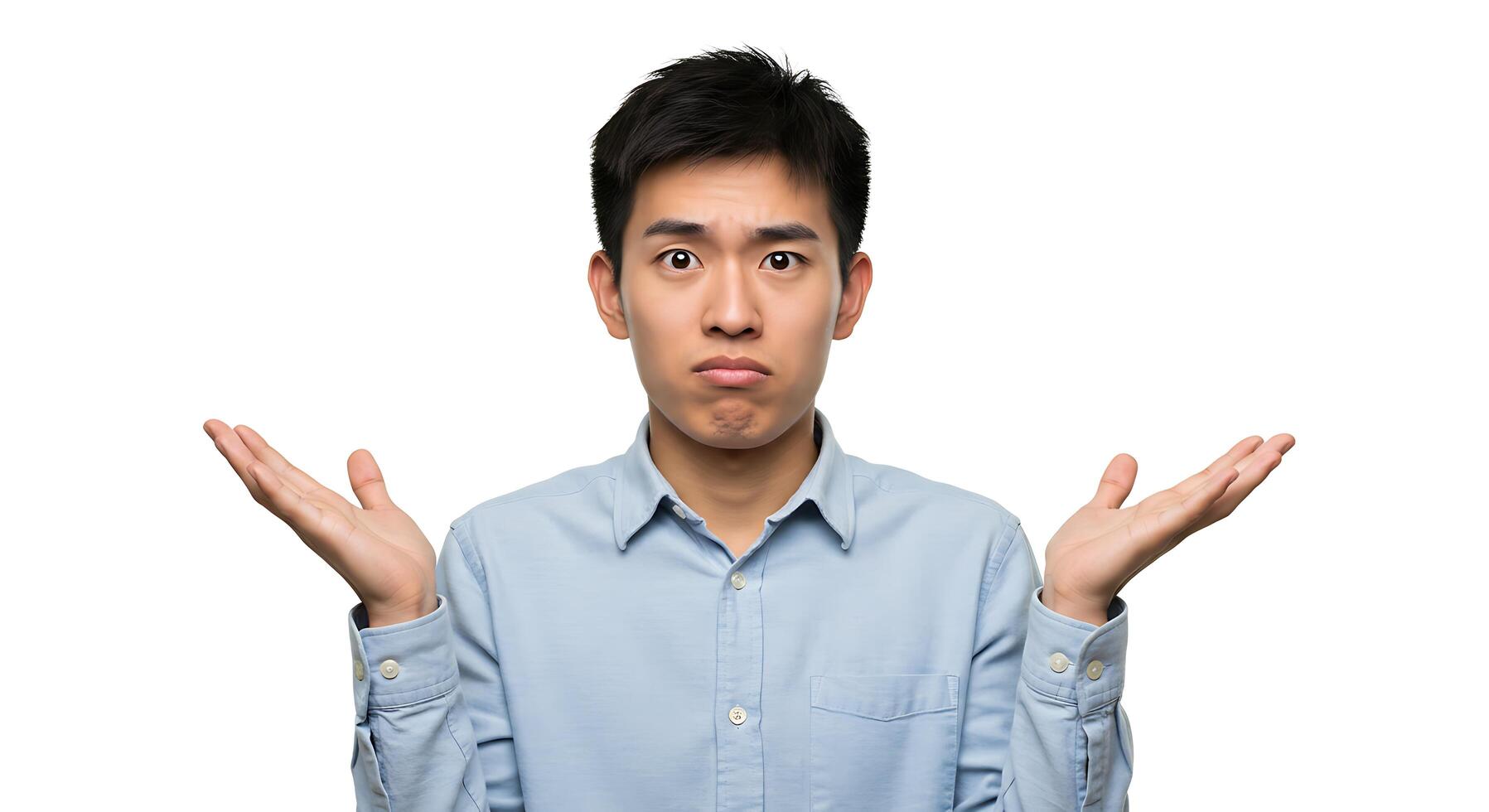 A man is holding his hands up in the air photo