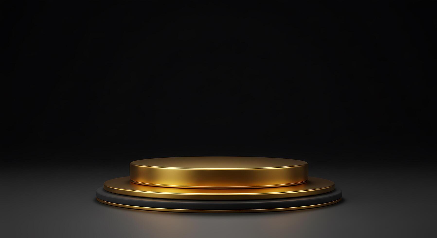 Golden metal knob on black background photo