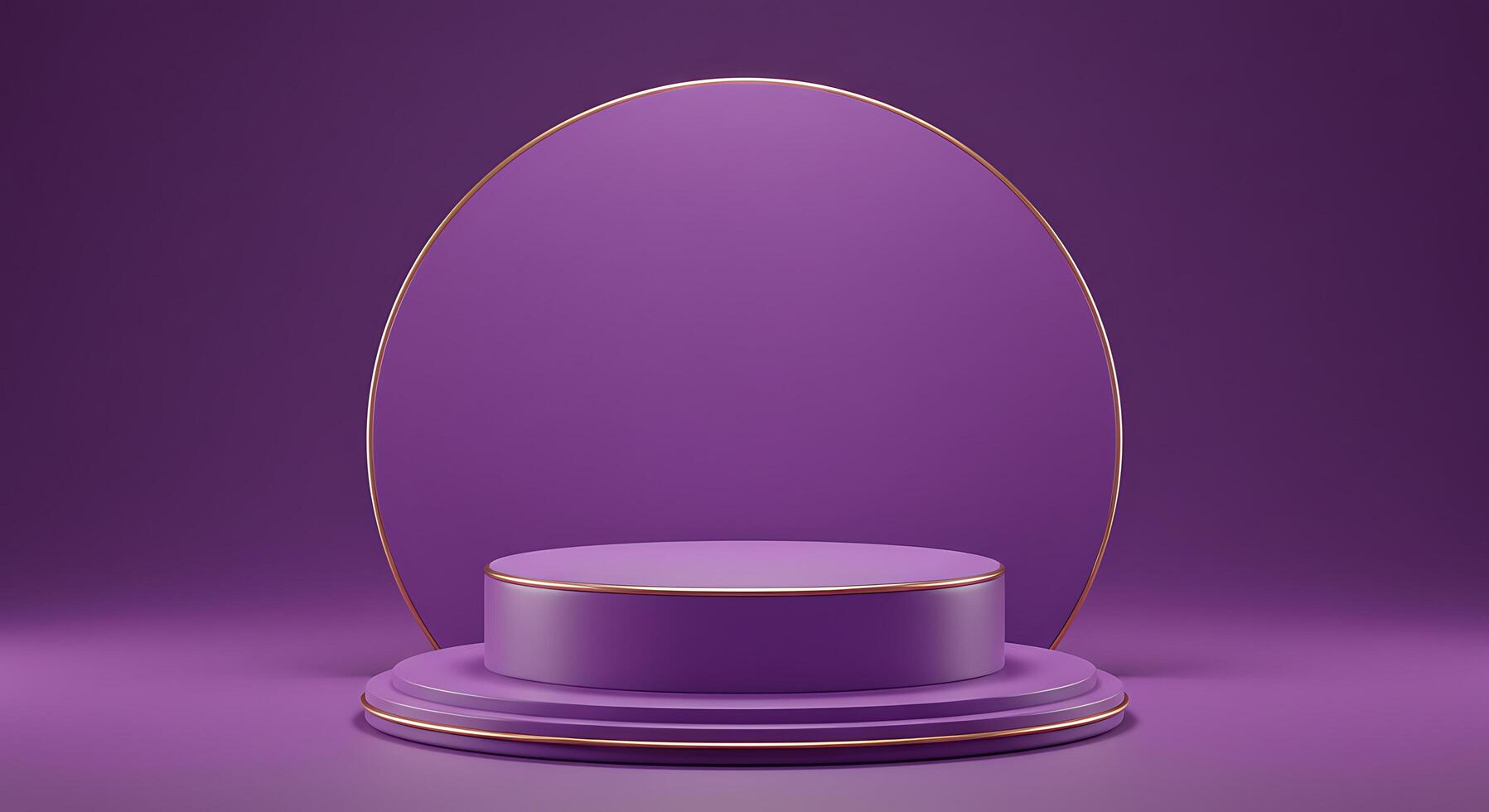 3d render of a purple pedestal on a purple background photo