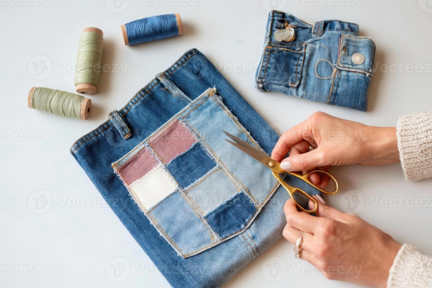 Creative Ways to Upcycle Old Jeans Denim Recycling and DIY Fashion Projects Ideas photo