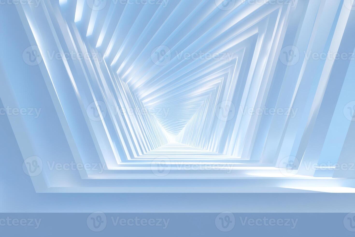 The Geometric Triangle Path in the Corridor Leads to The Light Future photo
