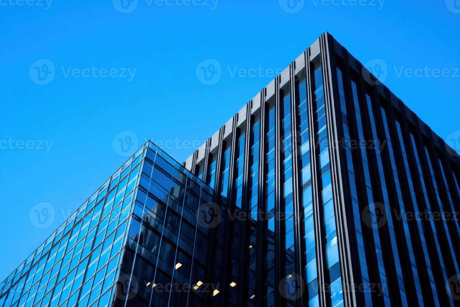 Modern office building with blue sky background photo