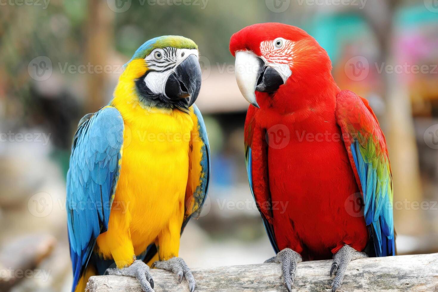 Colorful Macaw Birds in the Natural Habitat of South America photo
