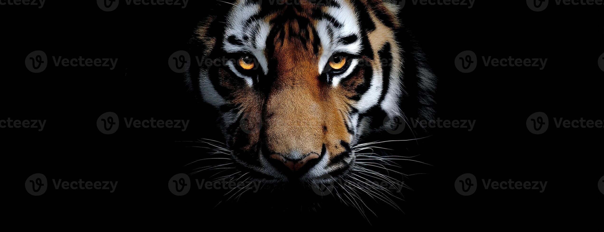 Tiger in The Night Portrait of the Beautiful Animal photo