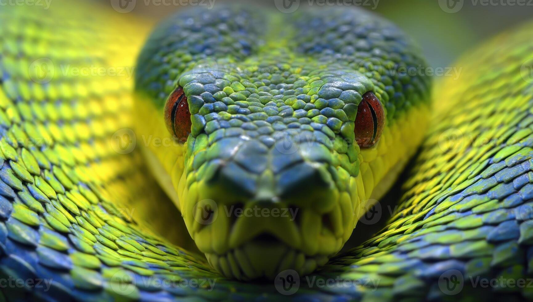 Emerald Green Tree Boa A Colorful Close Up Of Snake photo