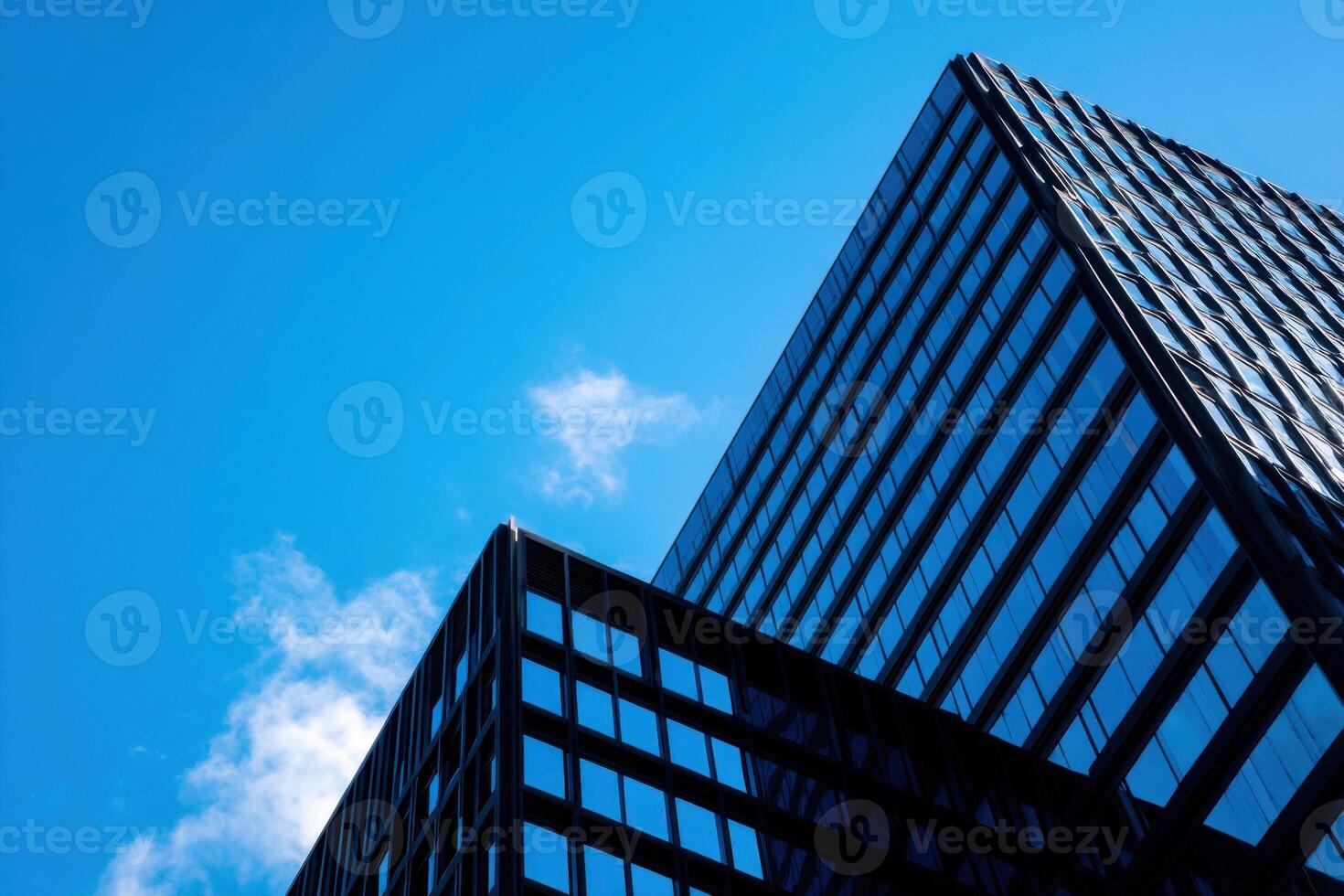 Modern Architecture and Clear Blue Sky in the City Center photo