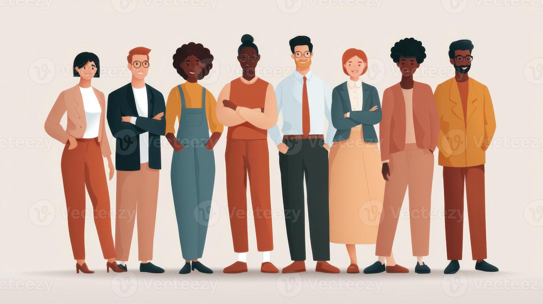 Diverse Group of People Standing Together Representing Collaboration and Unity Across Cultures photo