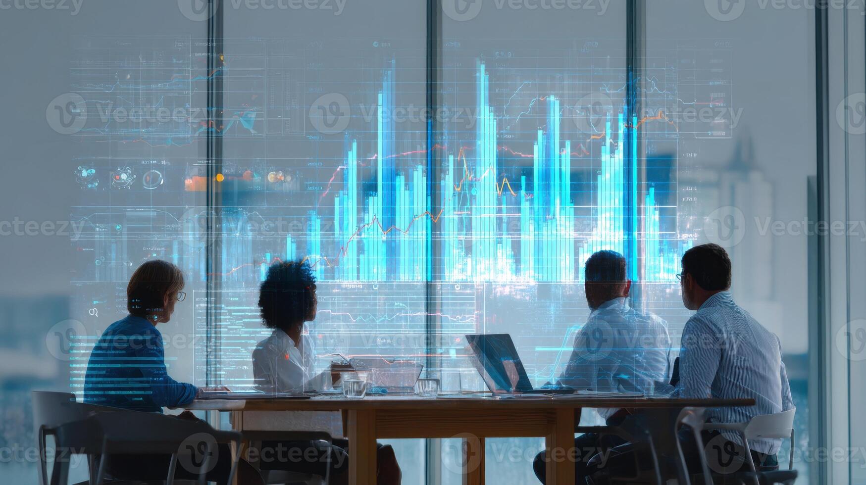 Analyzing Business Performance Data Reviewing Financial Reports and Market Trends Discussion photo