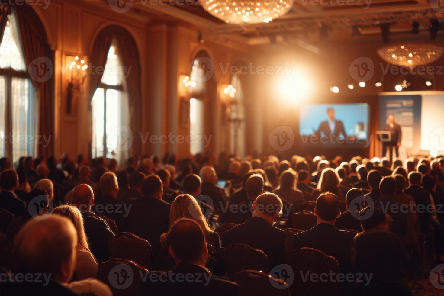 Gathering of Minds at a Large Conference Event For Professionals Development photo