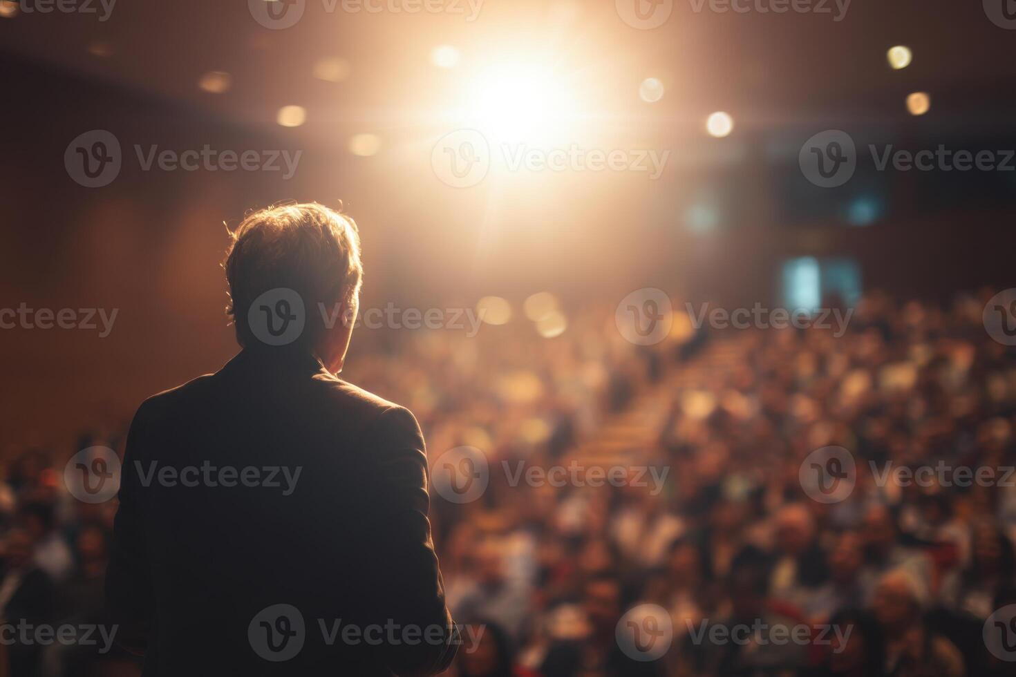A Leader Inspiring His Audience During an Important Conference or Public Event photo
