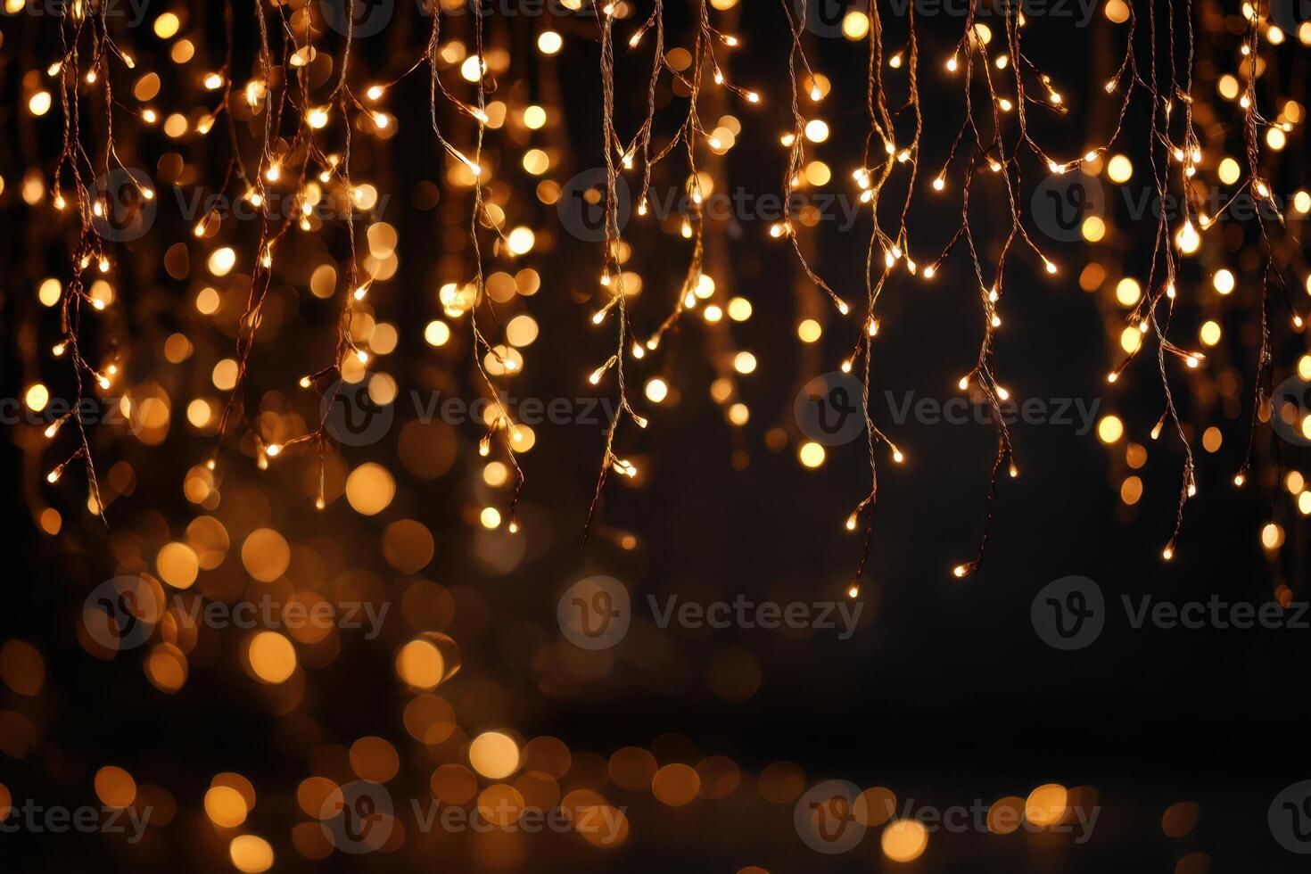 Magical Golden Illumination A Symphony of Warm Lights a Dazzling Display photo