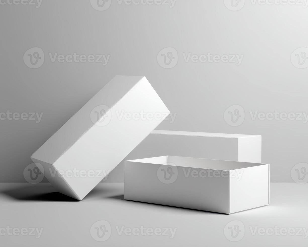 A Trio of White Boxes Simple Elegance in Product Presentation Design Concepts photo