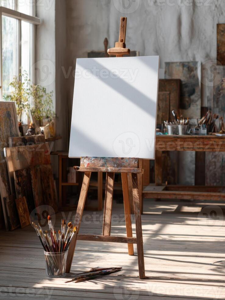 The Artist's Blank Canvas Awaiting Inspiration A Creative Studio Space photo