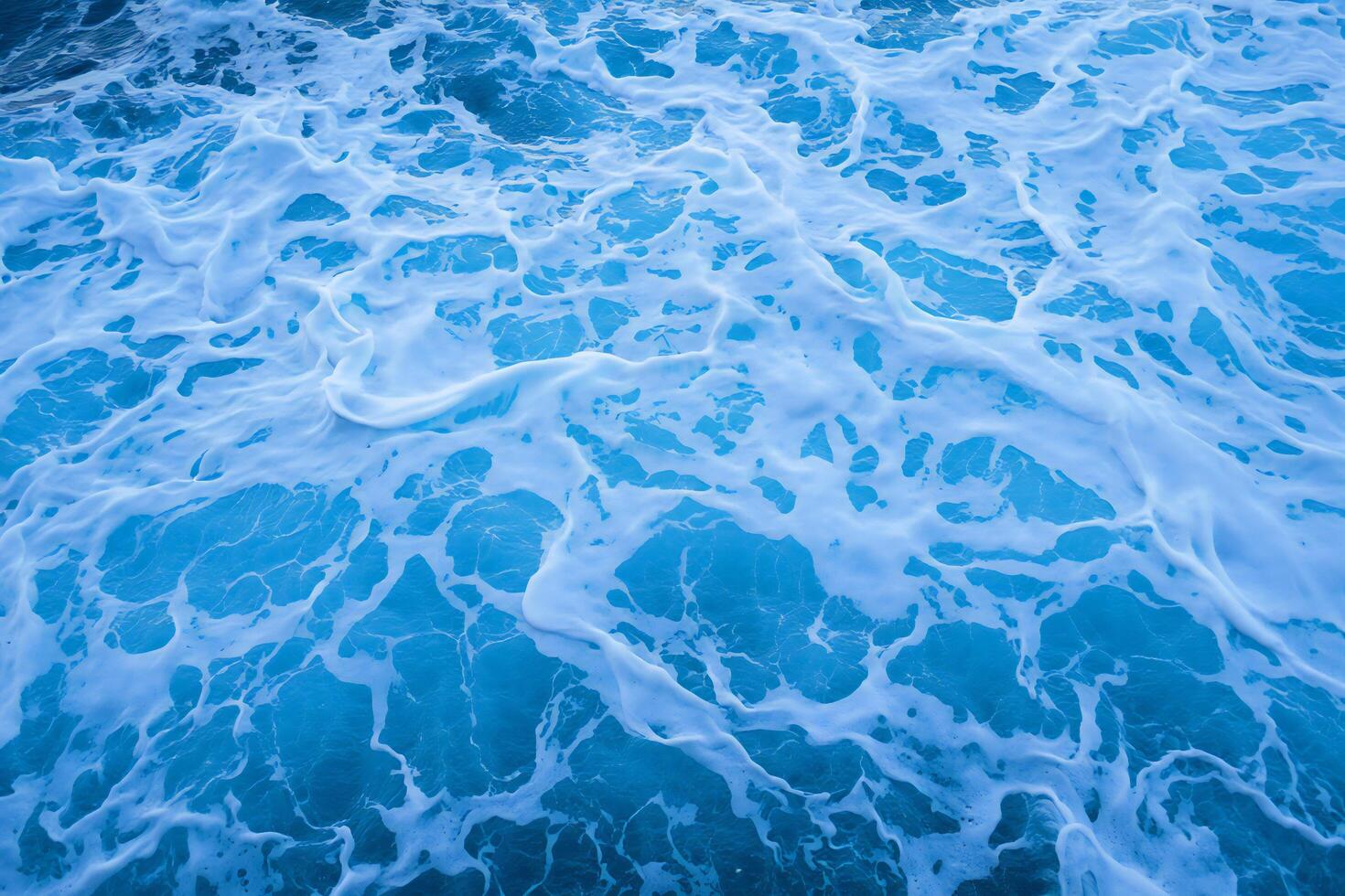 Nature Background Abstract Ocean Water Texture Blue Sea Waves with White Foam Natural Background photo